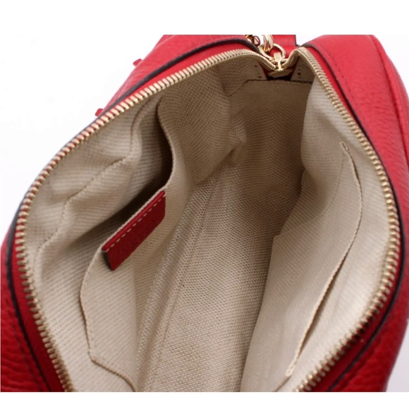 Authentic Gucci Red Soho Leather GG Tassel Crossbody Bag - Picture 9 of 16
